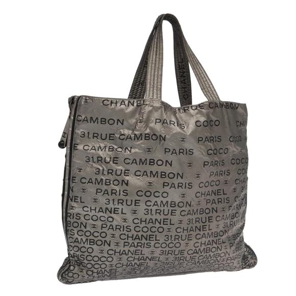 CHANEL Unlimited Tote Bag Nylon Silver CC - Picture 1 of 16